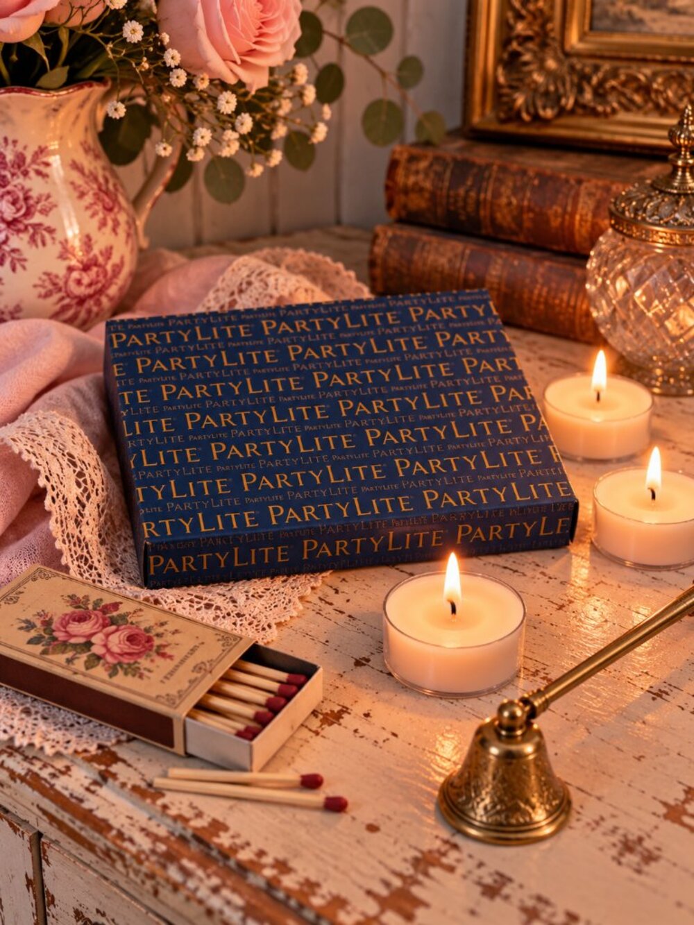 PartyLite Cotton Blossom Universal Tealight Candles Box of 11